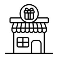 icono de línea de tienda de regalos vector