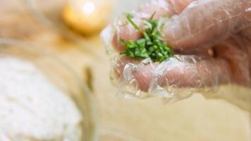 Macro filming of Worcestershire sauce. The chef pours the sauce into a spoon video