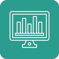 Online Bar Chart Line Round Corner Background Icons vector