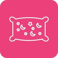 Baby Pillow Line Round Corner Background Icons vector