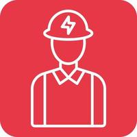 Electrician Line Round Corner Background Icons vector
