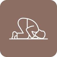 Sujud Line Round Corner Background Icons vector