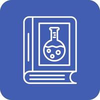 línea de libro de química iconos de fondo de esquina redonda vector