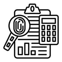 icono de línea de contabilidad forense vector