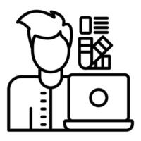 Designer Male Line Icon vector