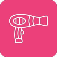 Hair Dryer Line Round Corner Background Icons vector