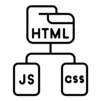 icono de línea html js css vector