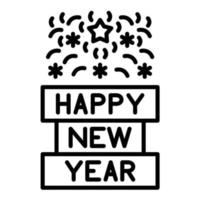 Happy New Year Line Icon vector