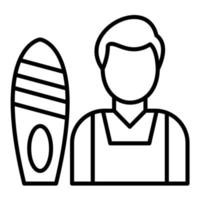 Person Surfing Line Icon vector