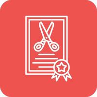 iconos de fondo de esquina redonda de línea de certificado vector