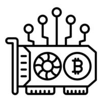 GPU Mining Line Icon vector