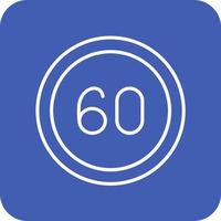 60 Speed Limit Line Round Corner Background Icons vector