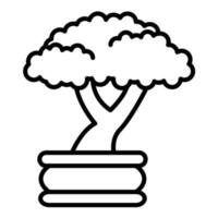 icono de línea de bonsái vector