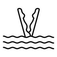 Synchronized Diving Line Icon vector