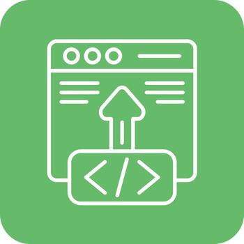 iconos de fondo de esquina redonda de línea de implementación de código vector