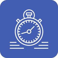 Stopwatch Line Round Corner Background Icons vector