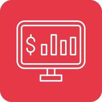 Online Statistics Line Round Corner Background Icons vector