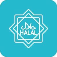 Halal Line Round Corner Background Icons vector