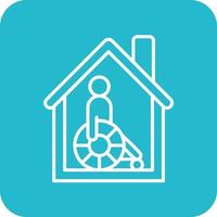 Hospice Line Round Corner Background Icons vector