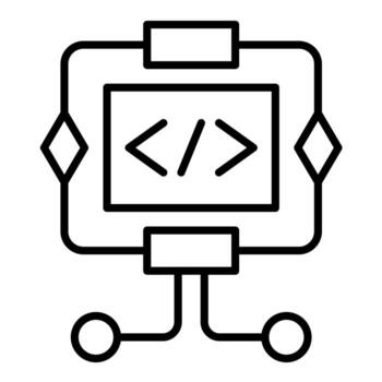 icono de línea de algoritmo vector