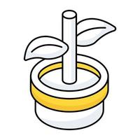 A linear design icon of flowerpot vector