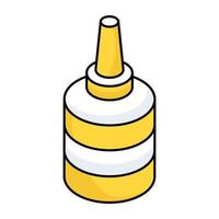 A glyph isometric design icon of glue bottle vector