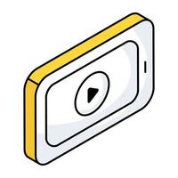 An icon design of mobile video vector