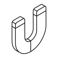 Unique design icon of magnet vector