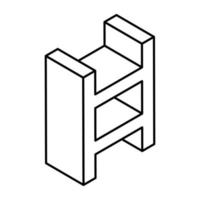 An icon of bookshelf in flat isometric design available for instant download vector