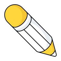 A writing tool icon, flat design of pencil vector