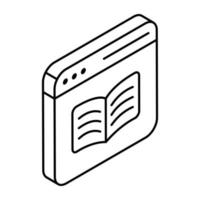 Trendy design icon of electronic book vector