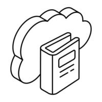 Trendy design icon of cloud book vector