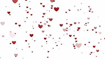 Valentine's day. Red hearts animation . Greeting background with hearts. video