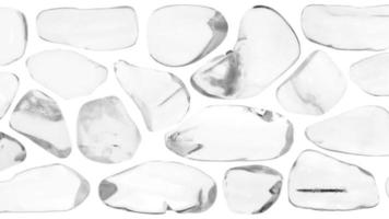 Clear quartz stones isolated set. Macro closeup texture background. Moving right seamless loop backdrop. video