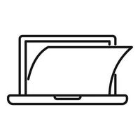 icono de pantalla protectora del portátil, estilo de contorno vector