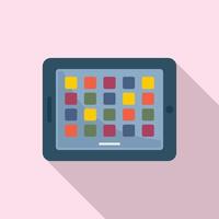 Tablet system icon, flat style vector