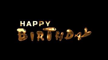 happy birthday animation. with smooth motion and fancy gold text, ideal for greeting videos, video