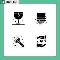 4 Creative Icons Modern Signs and Symbols of caution flash logistic chinese torch Editable Vector Design Elements