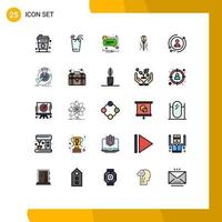 Stock Vector Icon Pack of 25 Line Signs and Symbols for marketing tool bubble level building Editable Vector Design Elements