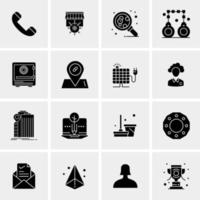 16 iconos de negocios universales vector ilustración de icono creativo para usar en proyectos relacionados con la web y dispositivos móviles