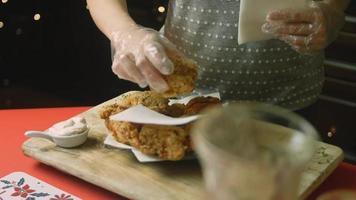 The process before after of making christmas kitchen, I prepare fried chicken video