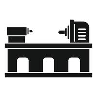 icono de torno industrial, estilo simple vector