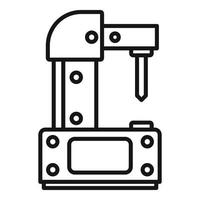 icono de la máquina de fresado de acero, estilo de esquema vector