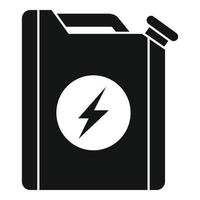 Hybrid car fuel canister icon, simple style vector