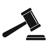 Judge gavel icon, simple style vector