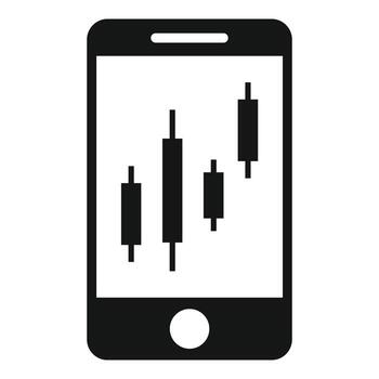 Trader smartphone icon, simple style vector