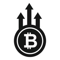 Bitcoin trade grow icon, simple style vector