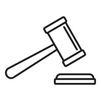 Judge gavel icon, outline style vector