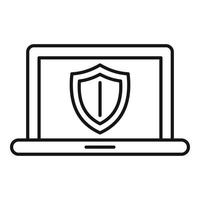 Online sales protection icon, outline style vector