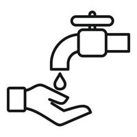 Wash hands icon, outline style vector